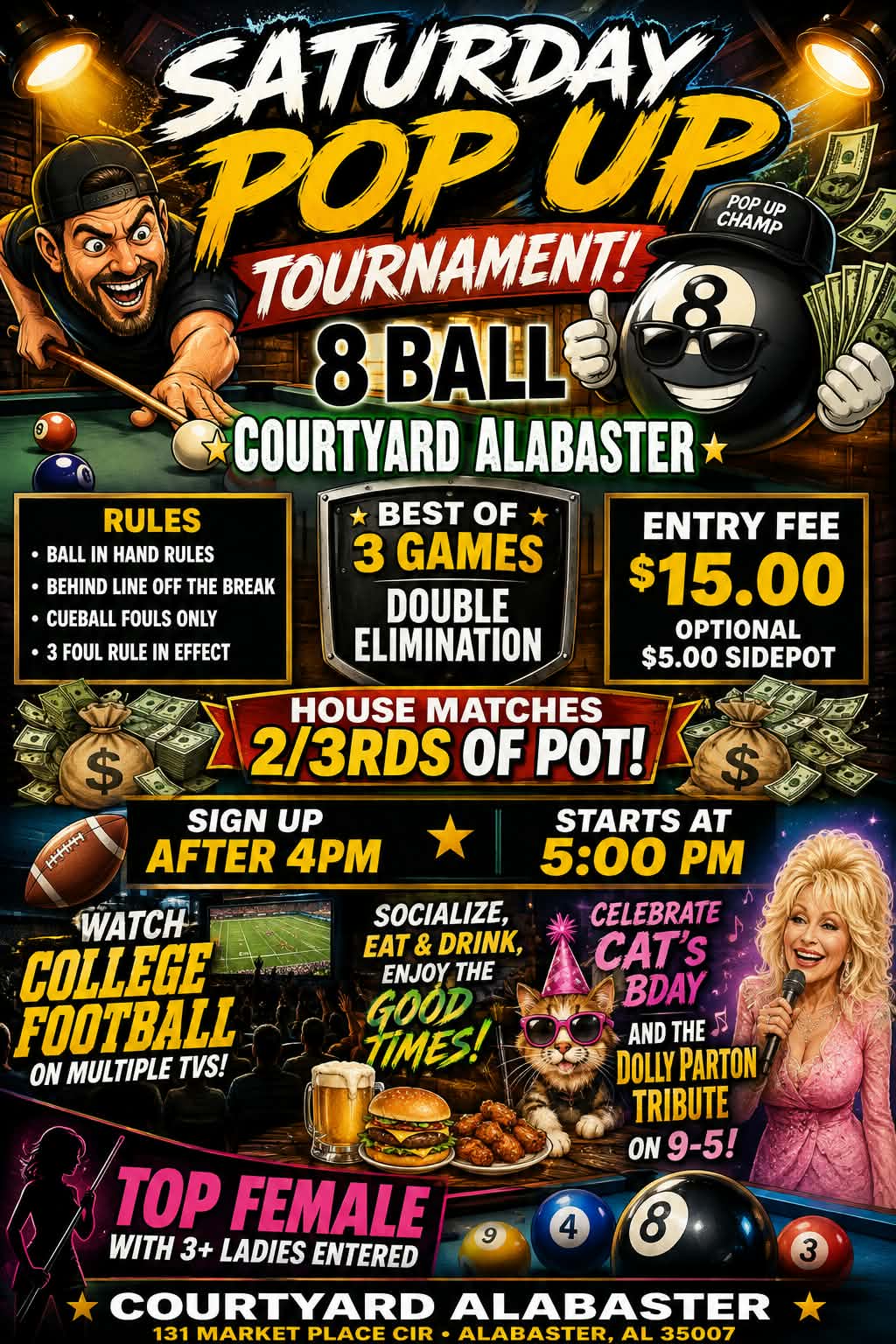 Flyer for Saturday Pop-up Tournament